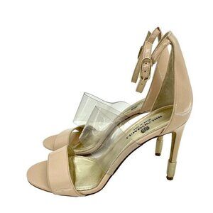 Bruno Magli Nathalia Beige Patent Leather Clear Sandals SZ 38.5 EU $450
